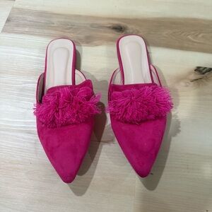 Fuchsia Tassel Women's Mules